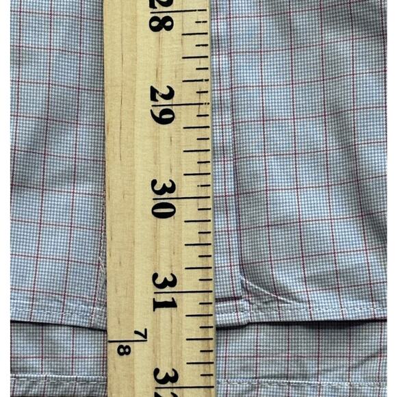 Thomas Pink Blue Check French Cuff 16.5 35 Made In England Point Collar 42/89cm - Picture 6 of 8